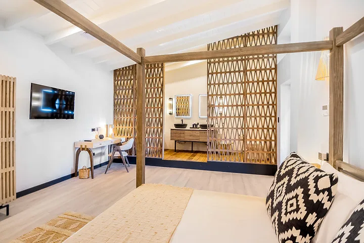 Ocean 19 | Oceanfront Living, 3-bedroom villa for sale in St Mary, Antigua & Barbuda - four-poster bedroom with dressing area