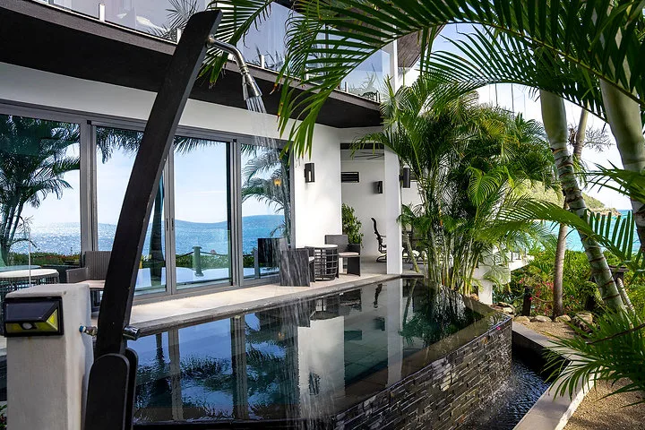 Villa Oasis | Private Garden and Ocean Views, 2-bedroom villa for sale in St Mary, Antigua & Barbuda - pool alongside the villa