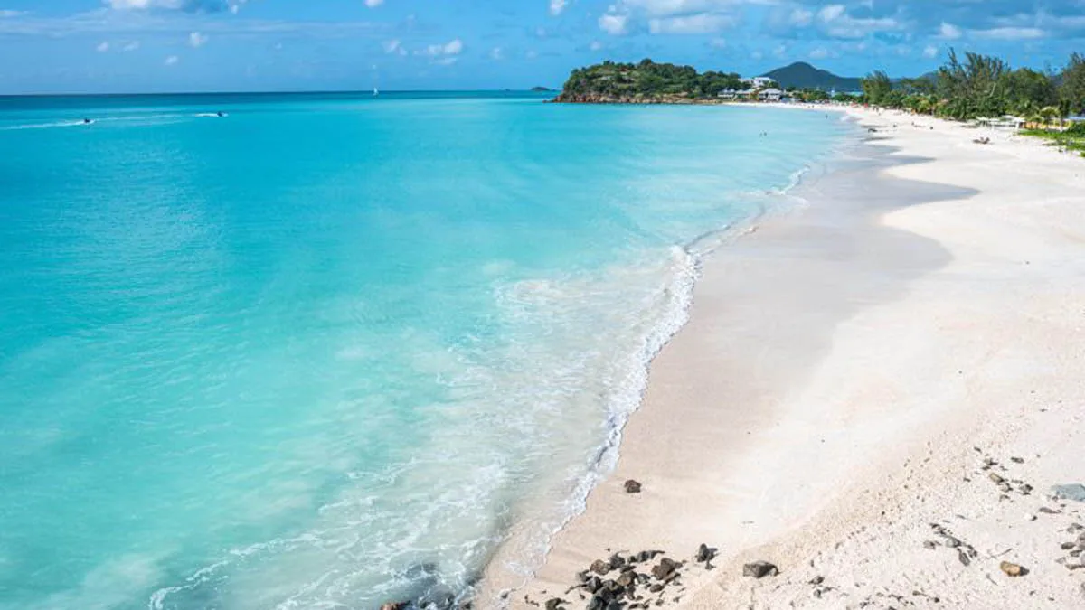 Tamarind Hills Villas | Luxury Beachfront Residences in Antigua, 1-bedroom villa for sale in St Mary, Antigua & Barbuda - white-sand beach below the villas