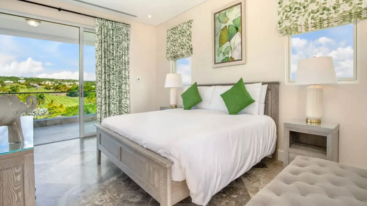 Jasmine Grove 2 | Modern Golf Course Villa at Royal Westmoreland, 4-bedroom villa for sale in St James, Barbados - bedroom suite with golf course views