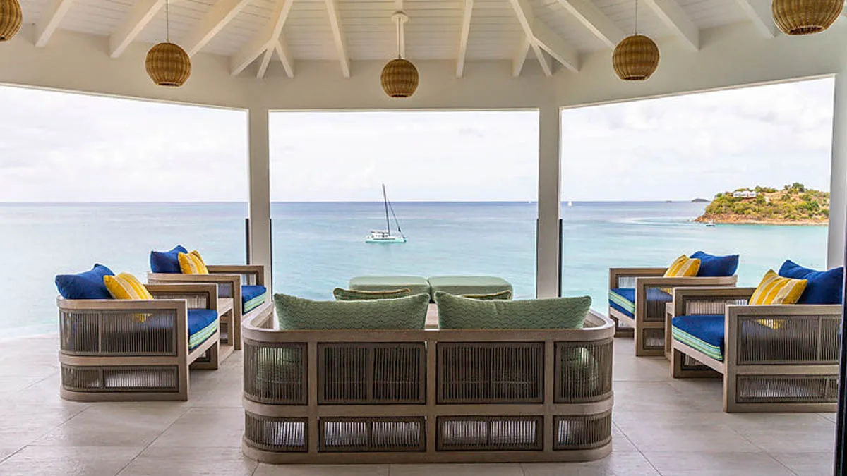 Villa Ocean 15 | Oceanfront Infinity Pool, 4-bedroom villa for sale in St Mary, Antigua & Barbuda - covered terrace with sea view
