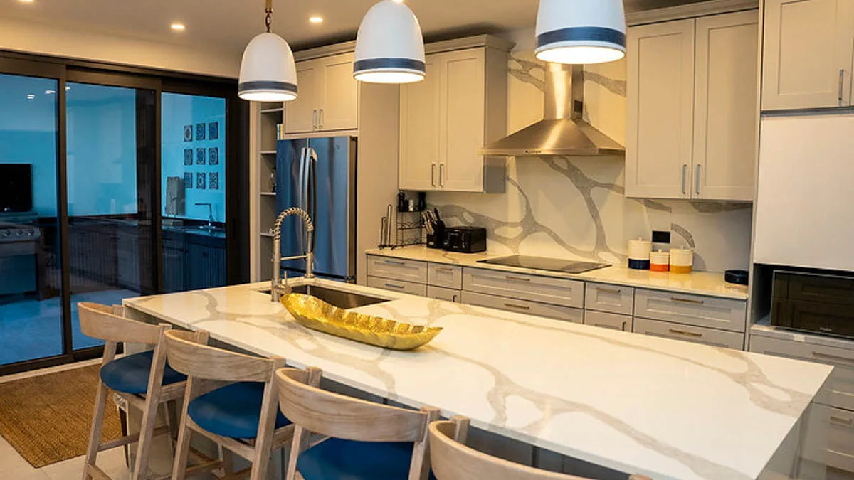 Villa Ocean 15 | Oceanfront Infinity Pool, 4-bedroom villa for sale in St Mary, Antigua & Barbuda - kitchen with island