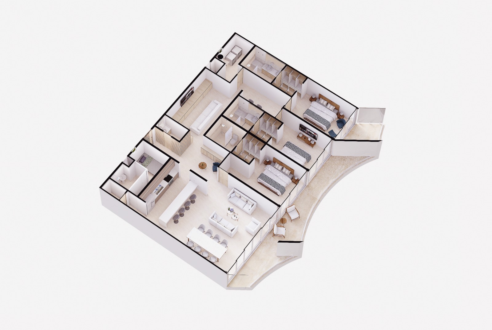 The Stella | An Exceptional Oceanfront Penthouse in Cozumel, Mexico - floor plan