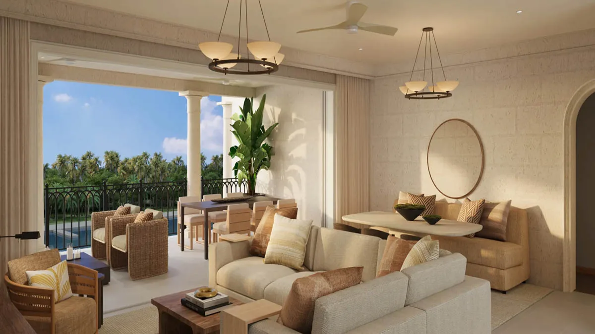 Pendry Residence 704 | Expansive Marina-Side Living, 3-bedroom apartment for sale in St Peter, Barbados - Living room
