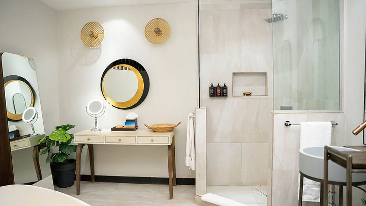Villa Sea Star | Infinity Pool and Sea Views, 2-bedroom villa for sale in St Mary, Antigua & Barbuda - bathroom with walk-in shower