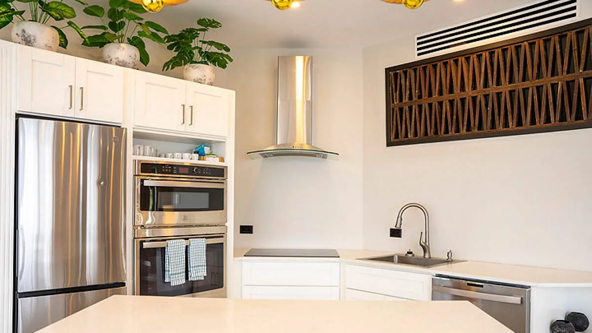 Villa Sea Star | Infinity Pool and Sea Views, 2-bedroom villa for sale in St Mary, Antigua & Barbuda - kitchen with stainless steel appliances