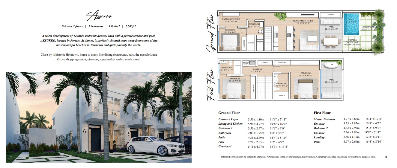 Azzurro | Luxury 3-Bedroom Townhouses Enclave in Porters - floor plan